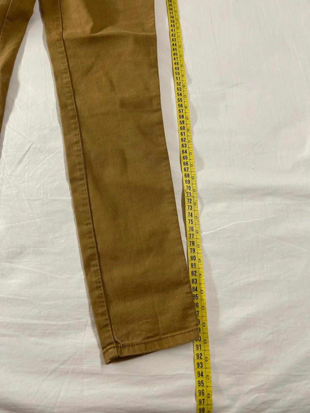 Pantalón skinny beige marrón de denim – photo 4